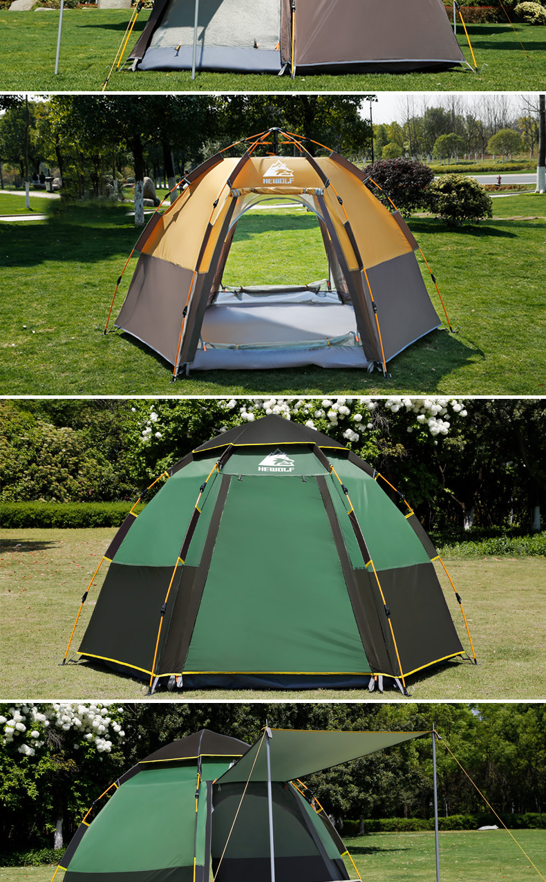 Cheap Goat Tents Hewolf Quick Automatic Open Tent 3 8 Person Double Layer Large Camping Family Outdoor Recreation Party Tents Awning Beach Tent Tents 